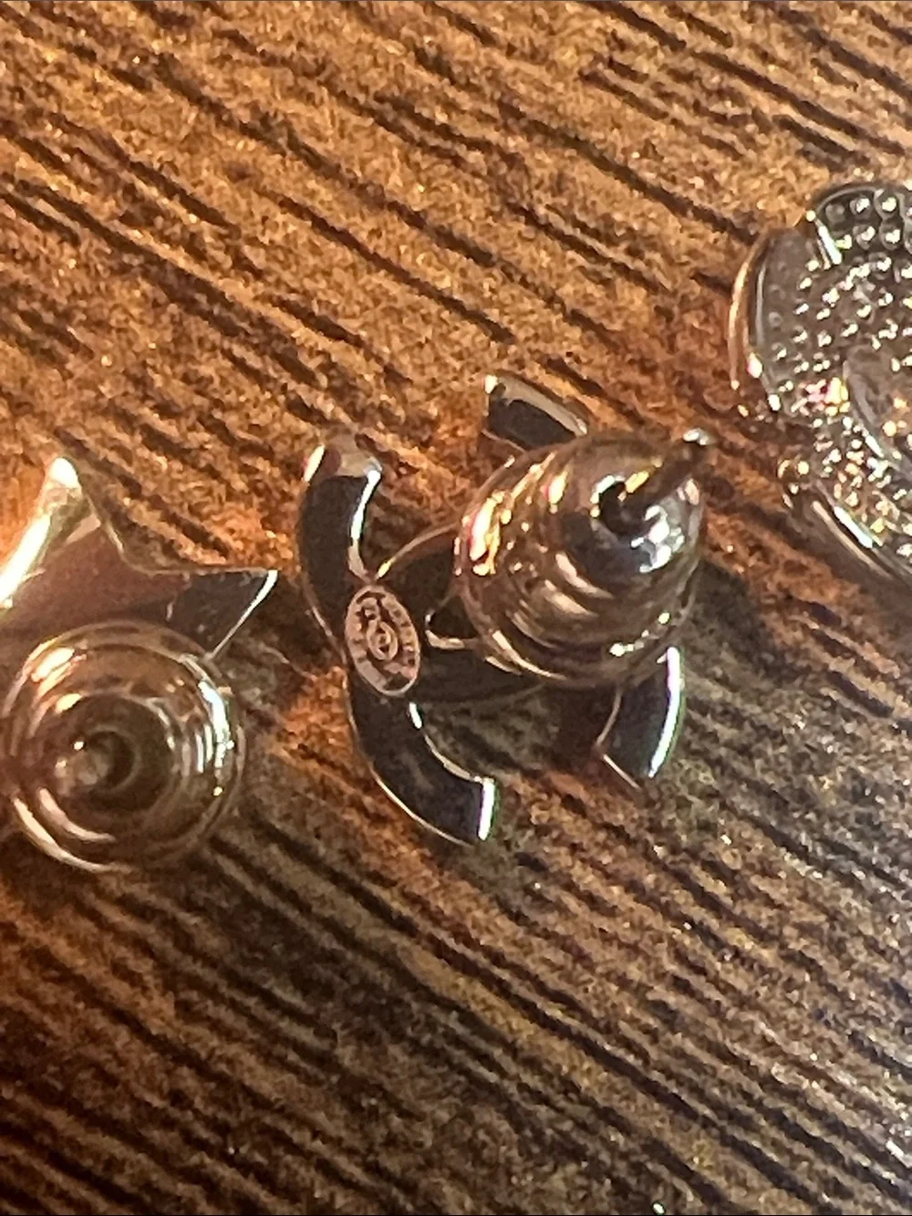 Silver Crystal C  & Light Blue Enamel Flower Trio Studs